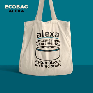 Ecobag Divertida Psicologia - Sacola reutilizável - Algodão Cru