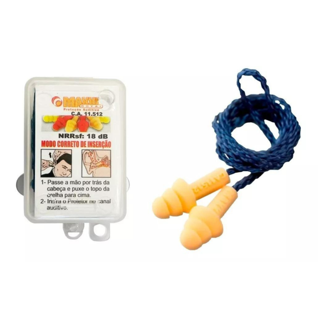 Kit 10 Protetor Auricular Maxxi Royal 18db | Shopee Brasil