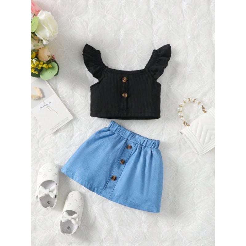 Conjunto infantil bebê menina top saia blogueirinha estilosa | Shopee ...