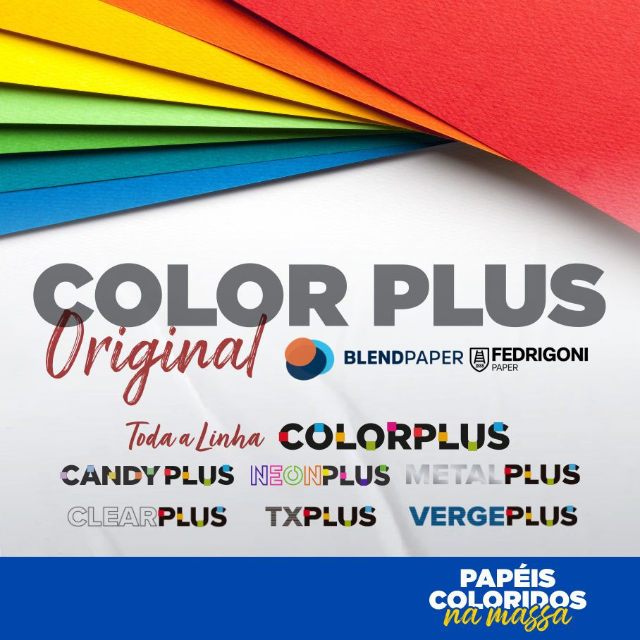Papel Color Plus 120g (Blendpaper) Tamanho 32x66 cm - 6 Folhas - Várias ...