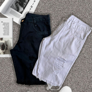 Bermudas Masculinas Short Jeans Destroyed Estilo Moda Homem Rasgado