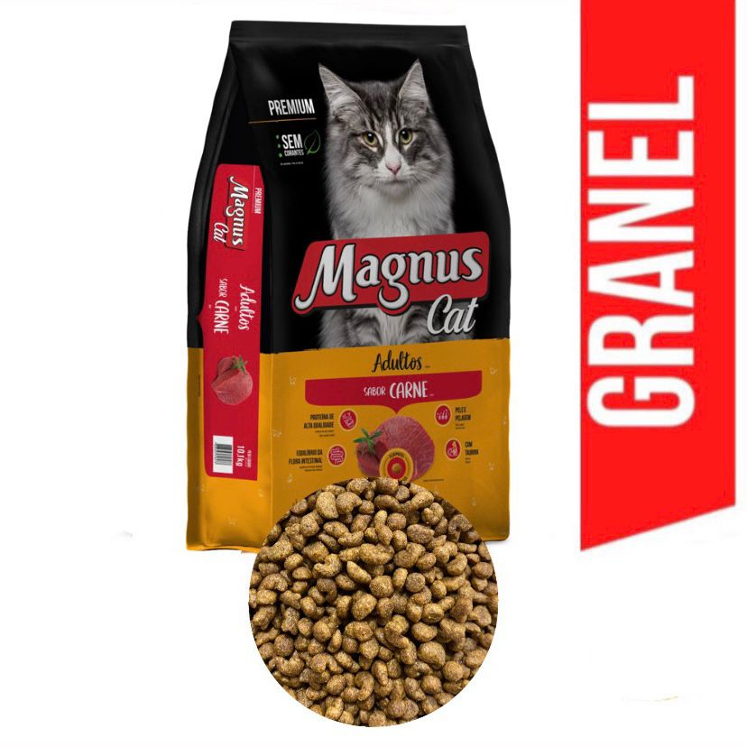 Ração A Granel Magnus Cat Premium Gatos Adultos Carne 1kg | Shopee Brasil