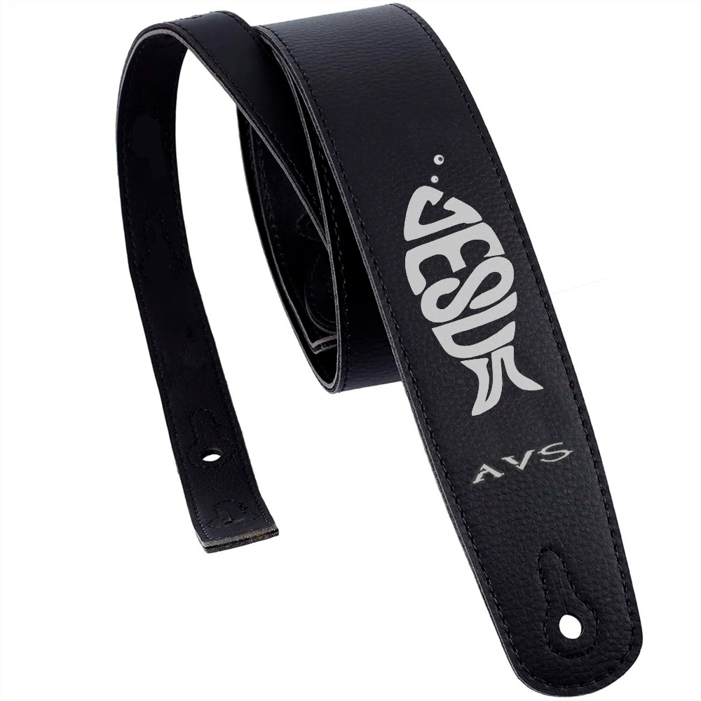 Correia Alça Ajustável Jesus Peixe AVS Para Violão Guitarra Contra Baixo