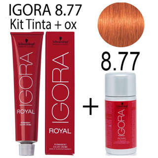 Kit Coloração Ruivo Igora 8.77 + Ox 60ml Schwarzkopf