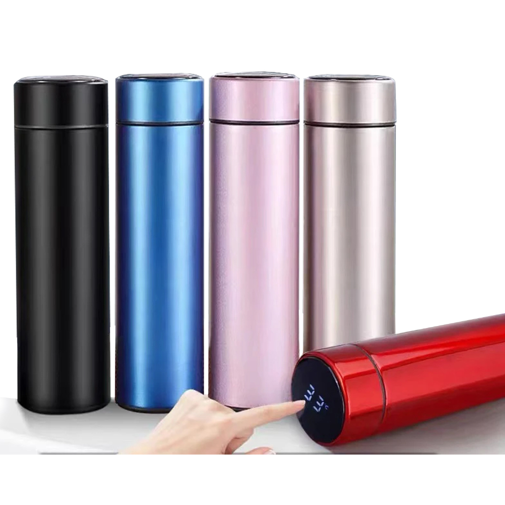 Garrafa Térmica Em Aço Inox Com Termômetro Digital Led 500ml