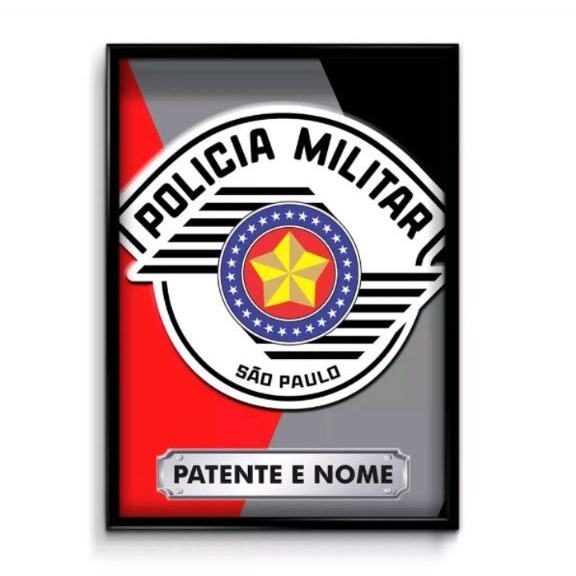 Quadro decorativo Policia Militar de São Paulo personalizado