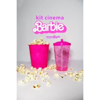 Kit Cinema Barbie 20 baldes de pipoca 1l e 20 copos twister 500ml