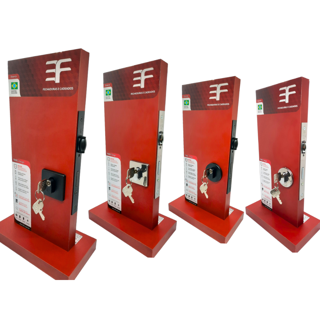 Fechadura Rolete Pivotante 3F Porta de Madeira com Regulagem