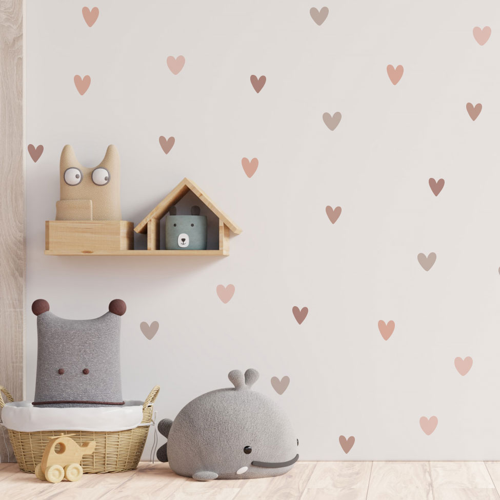 Kit 72 Corações Boho / Corações Coloridos Para Decoração Infantil