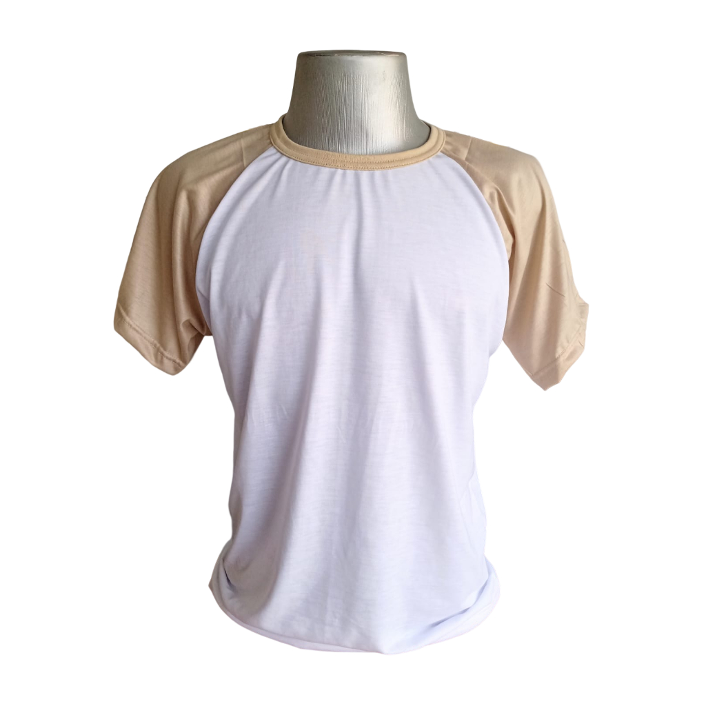 Camiseta Monag Infantil Raglan - Branco/Azul Marinho Para Sublimação