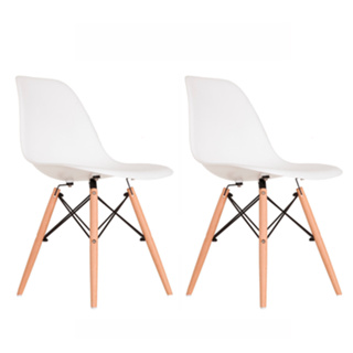 Conjunto 2 Cadeiras Eames Pés em Madeira - Cores diversas