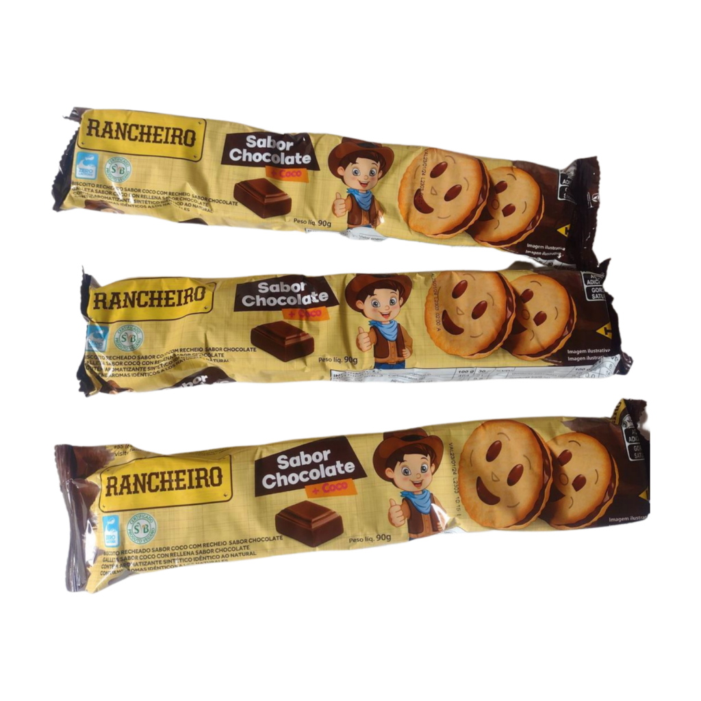 Biscoito Recheado Sabor Coco Recheio Sabor Chocolate Rancheiro G Shopee Brasil