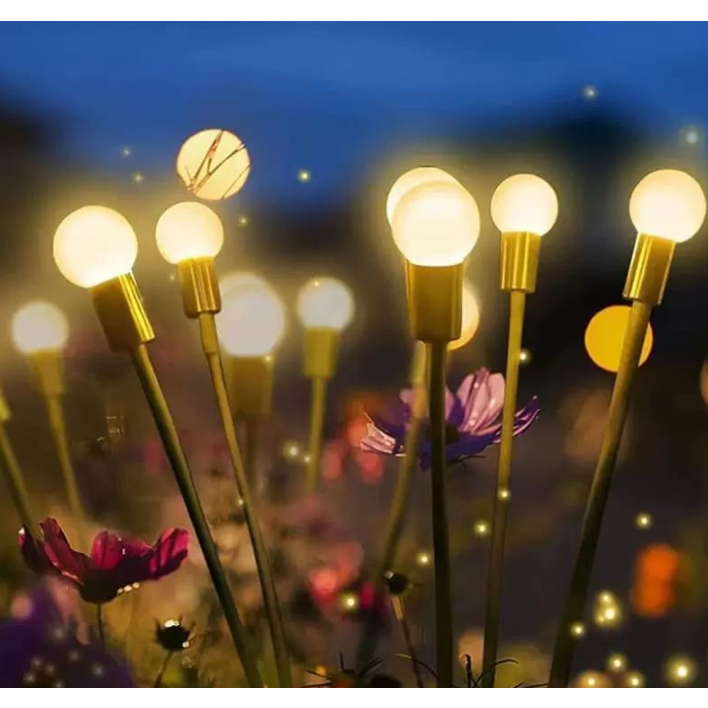 Luzes Solares De Jardim Em Forma De Vagalume Com 6 Led 2 Uni