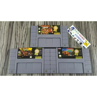 DONKEY KONG 1/2/3 + SPIDER MAN SEPARATION + SUPER STREET + 4 LABEIS P/ SUPER NINTENDO!