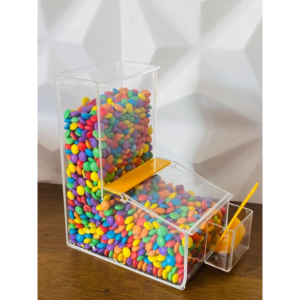 Pote de acrílico para açaíteria sorveteria complementos de açaí 10x14x18 com 6 potes