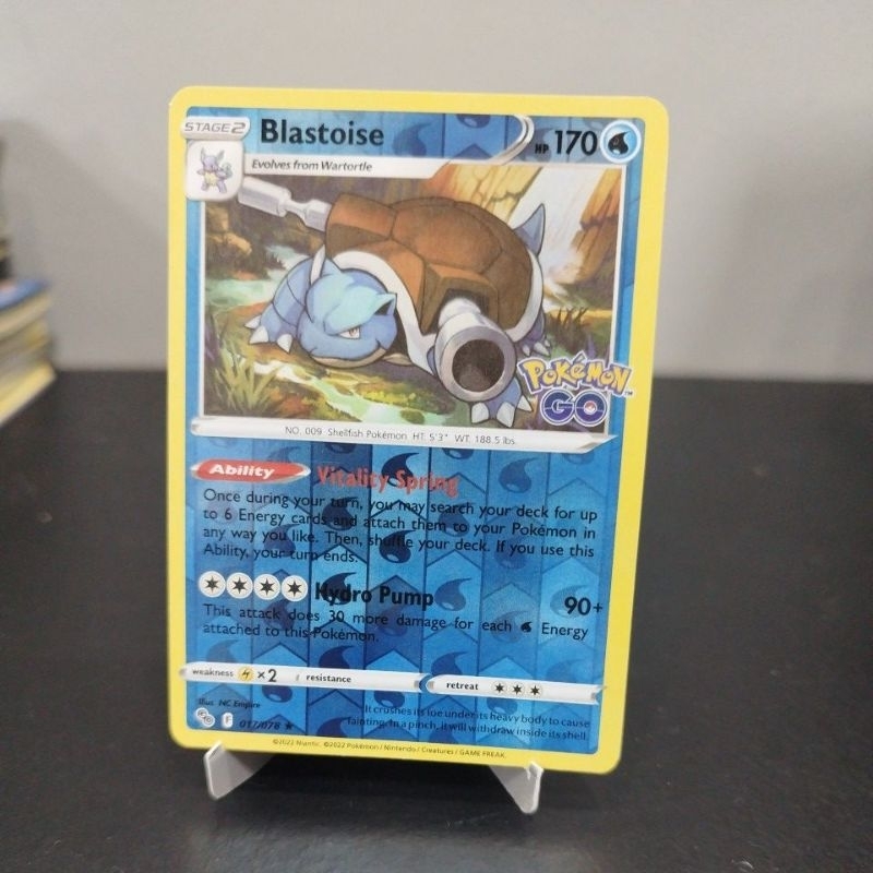 Carta Pokémon Blastoise foil Coleção Pokémon Go Rara