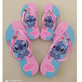 Kit Mãe e Filha Chinelo Stitch Lançamento Slim Várias Estampas Envio Imediato Confortável