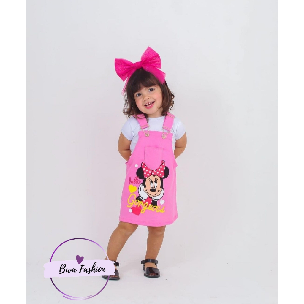 Jardineira Romper Salopete Barbie Bebe Infantil Mesversario Blogueirinha  Mini diva Roupa para Bebe