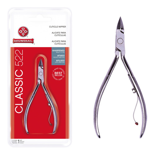 Alicate de Cutícula Mundial Profissional 522 Classic Inox Afiado de ...