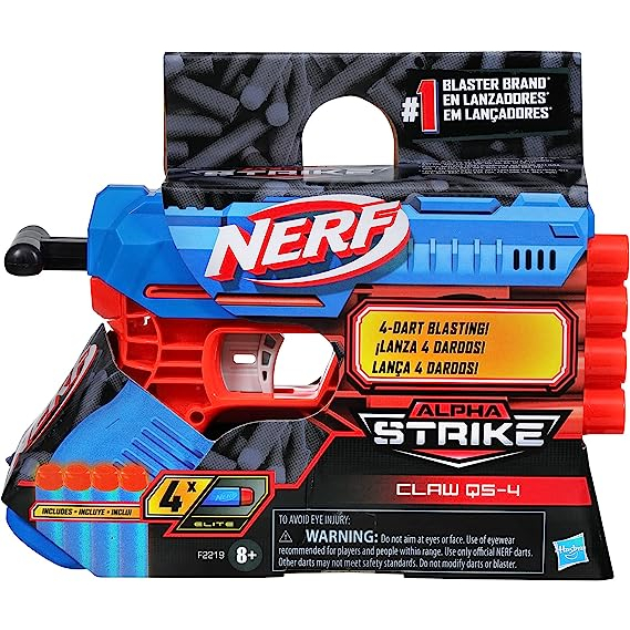 Lançador de Dardos Nerf Alpha Strike Boa Rc-6 Tambor Giratório