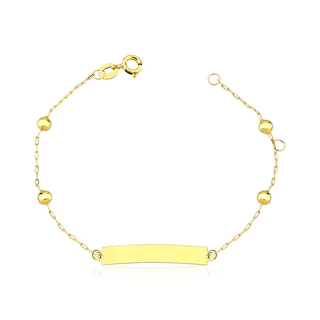 Pulseira Infantil ouro 18k chapinha e bolinha em Oferta na Shopee