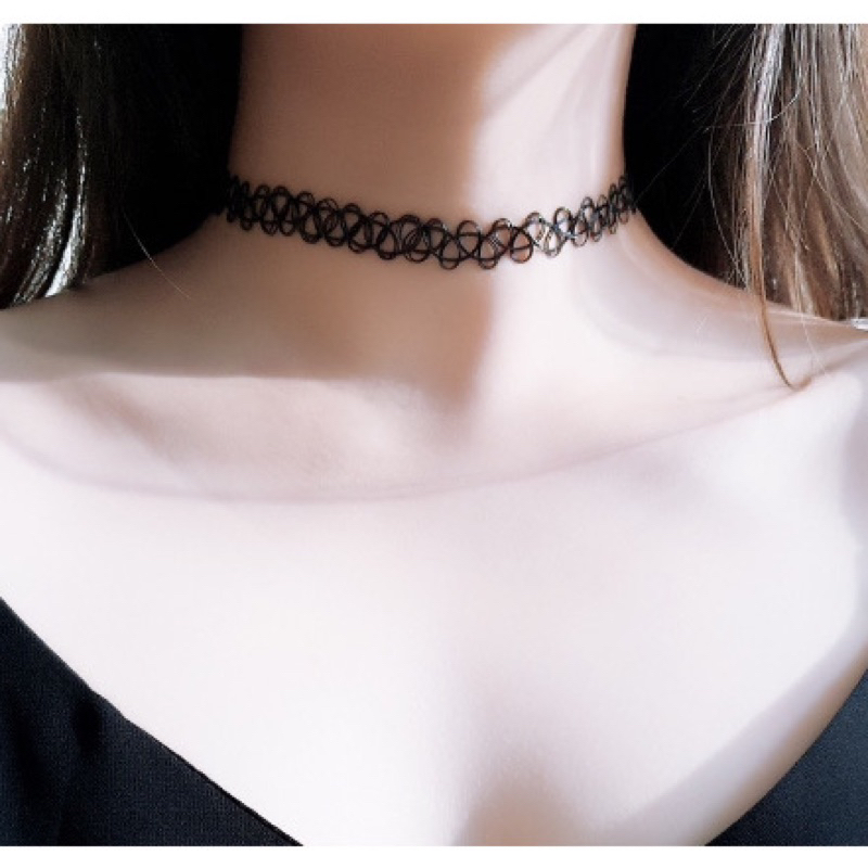 1 unidade Gargantilha Colar Chocker Coleira Tipo Tattoo De Nylon Preta ...