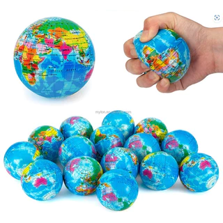 Kit 12 Bola Macia Fisioterapia Anti Stress Massagem Bola/Smile/Mapa Mundial Globo