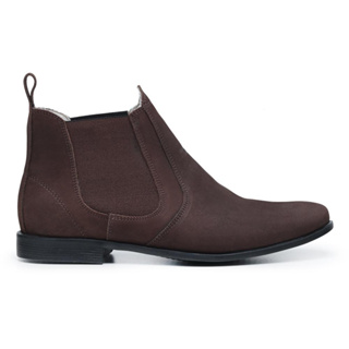 Bota Botina Chelsea Couro Alongada Fazenda Country Estilo
