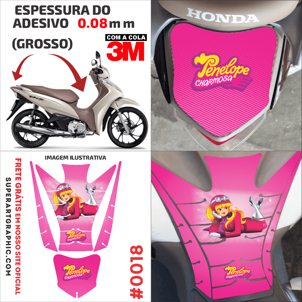 Kit Adesivo Refletivo Honda Biz 125 Personalizado Frete Grát