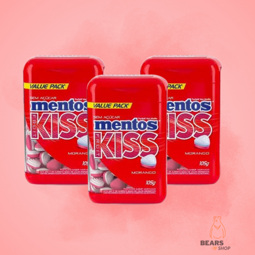 Pastilha Mentos Kiss Morango Combo Com 3 Unidades 105g Shopee Brasil 5871