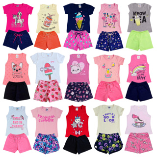 Roupa Infantil Menina Kit Verão 8 Peças Conjunto Feminino Criança Pronta Entrega