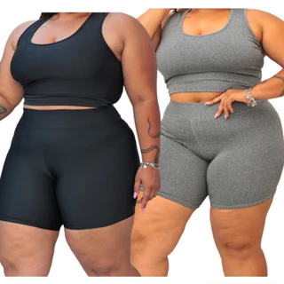 Kit Top e Shorts Plus size Feminino