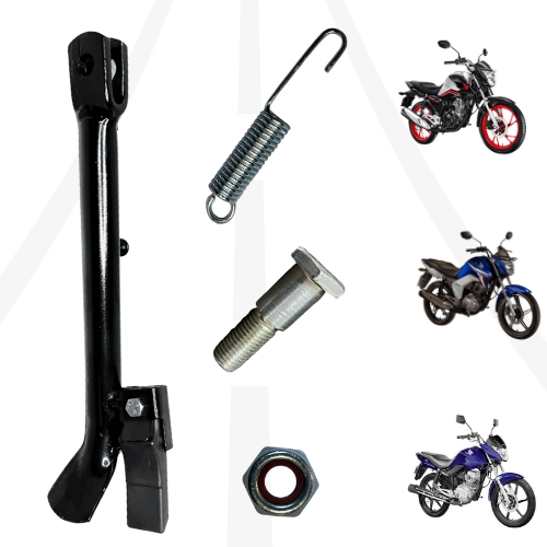 Cavalete Pezinho de Apoio Lateral TITAN FAN START 125 150 160 + Mola + Parafuso