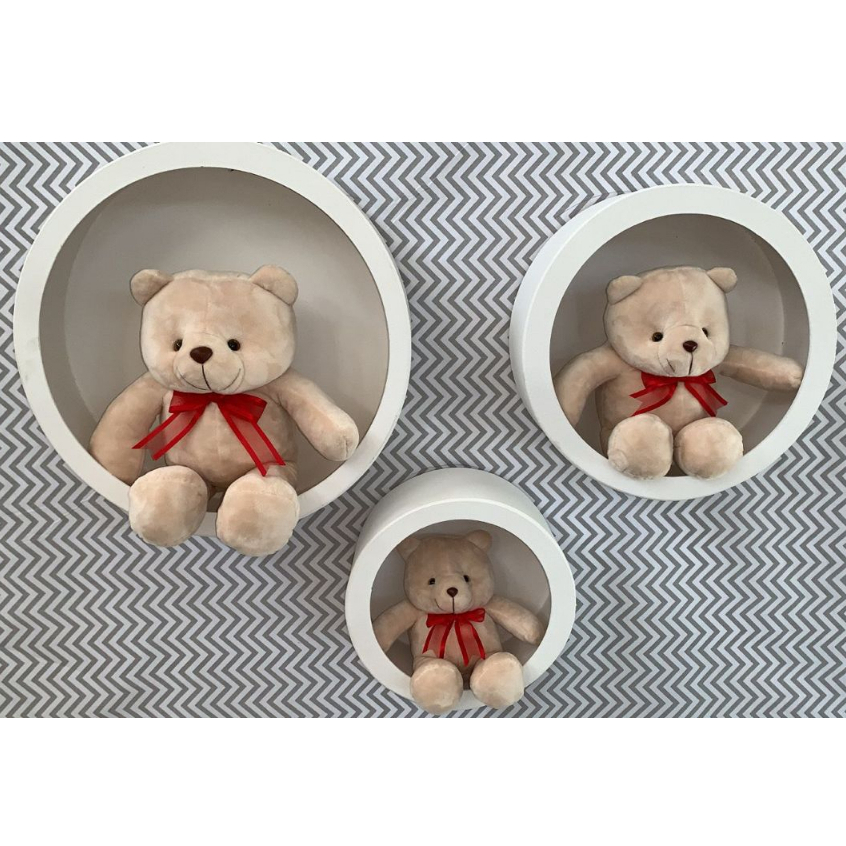 Trio De Urso Para Nichos Luxo Bebê , Decoração (os nichos não acompanham)
