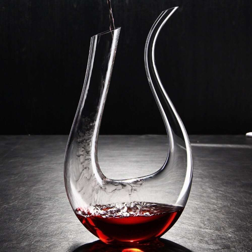 Decanter De Vinho Aerador Decantador 1,4L Em Cristal Ecológico Luxo Moderno