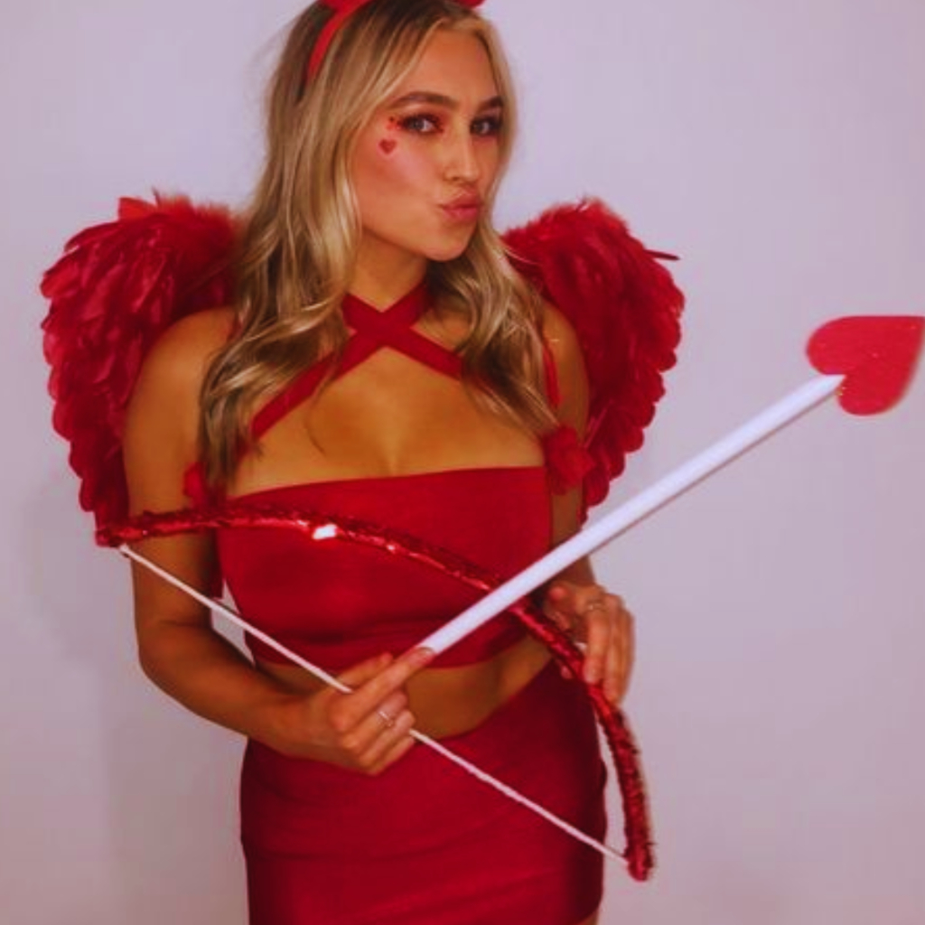 Asa De Anjo Penas Artificiais Vermelho Fantasia Cupido , Diabo Halloween  Adulto