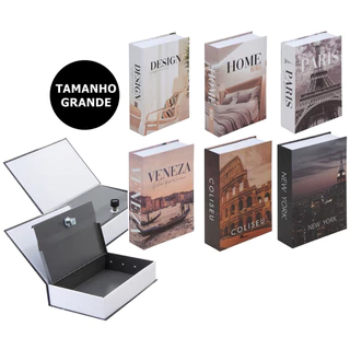Cofre Camuflado Com Chave Porta Joias Formato De Livro Discreto