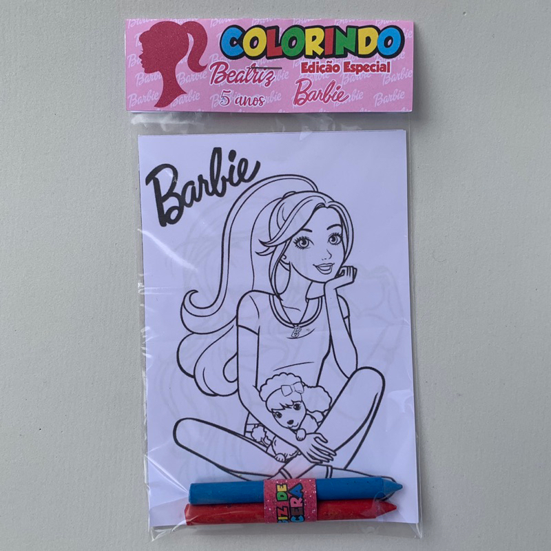 Kit Colorir Barbie / Escolha o seu tema / Lembrancinha para Festa / Desenhos  para Colorir