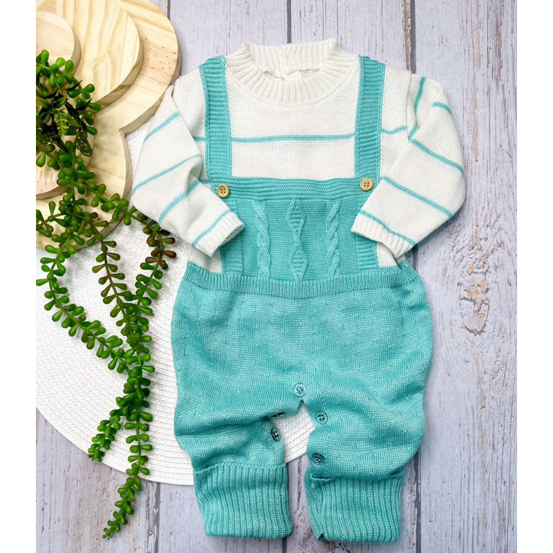 jardineira para bebê de tricô | Shopee Brasil