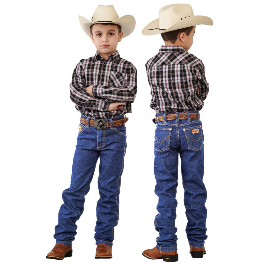 Calça Infanto Juvenil Jeans Dock´s Para Usar Com Bota Texana