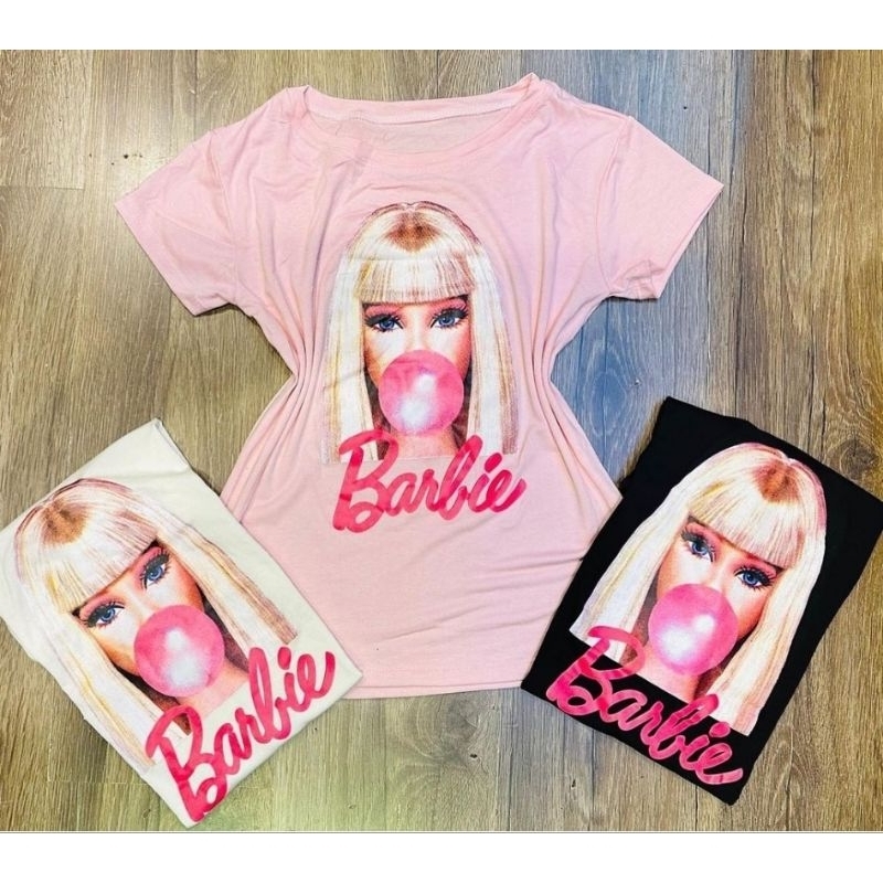 T-shirt Barbie Chiclete Blusa da Barbie Moda Blogueira Modinha