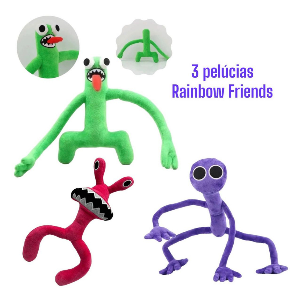 3 Pelúcias Rainbow Friends Roblox Jogo Pronta Entrega