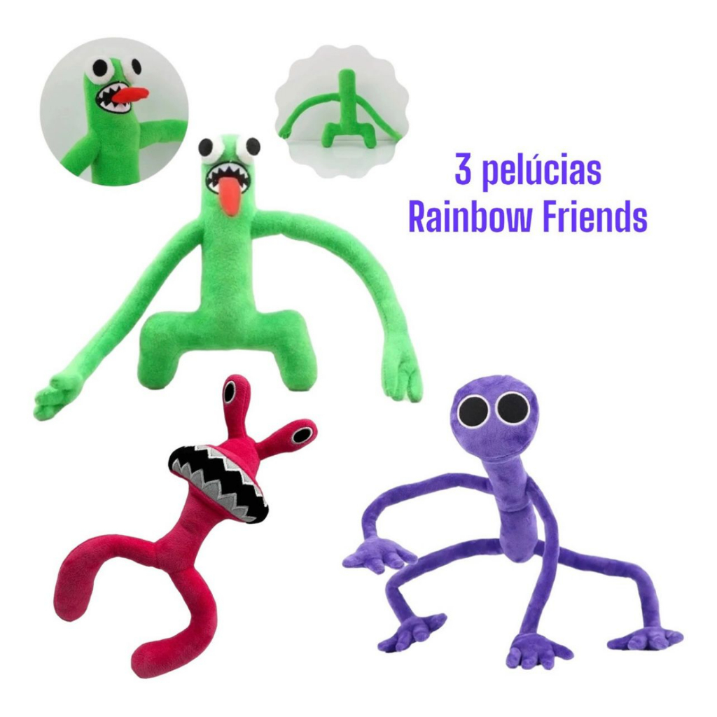 Kit 4 Pelúcias De Rainbow Friends Roblox Jogo P/entrega