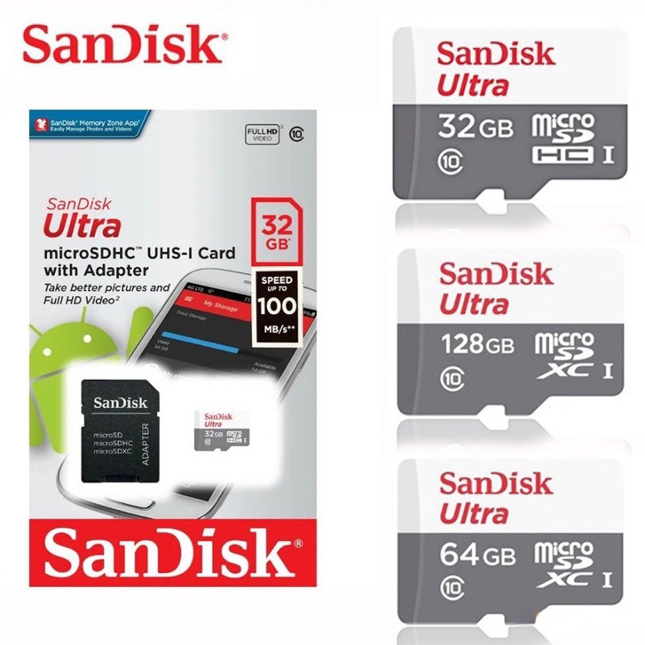 Cartão De Memória Sandisk Ultra A1 Classe 10 8gb / 16gb / 32gb / 64gb/128gb