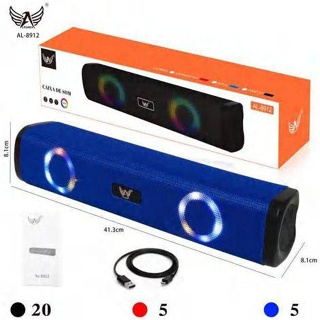 Caixa De Som Bluetooth Portátil Rgb Tws AL-8912 ALTOMEX