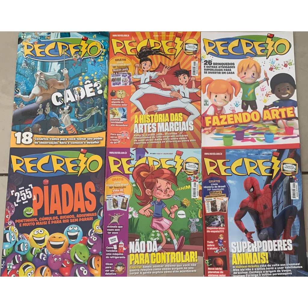 Kit Com 6 Revistas Recreio Edições Diferentes (novo)