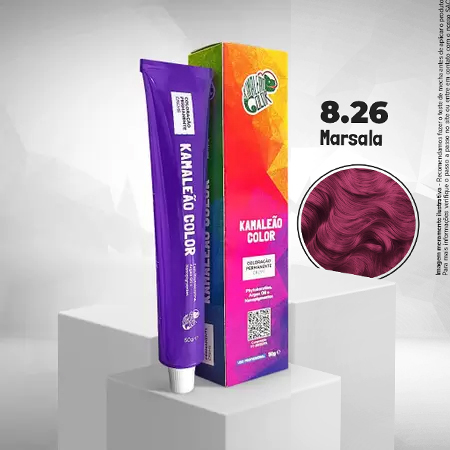 Coloração Permanente 8.26 Kamaleão Color Marsala 50g
