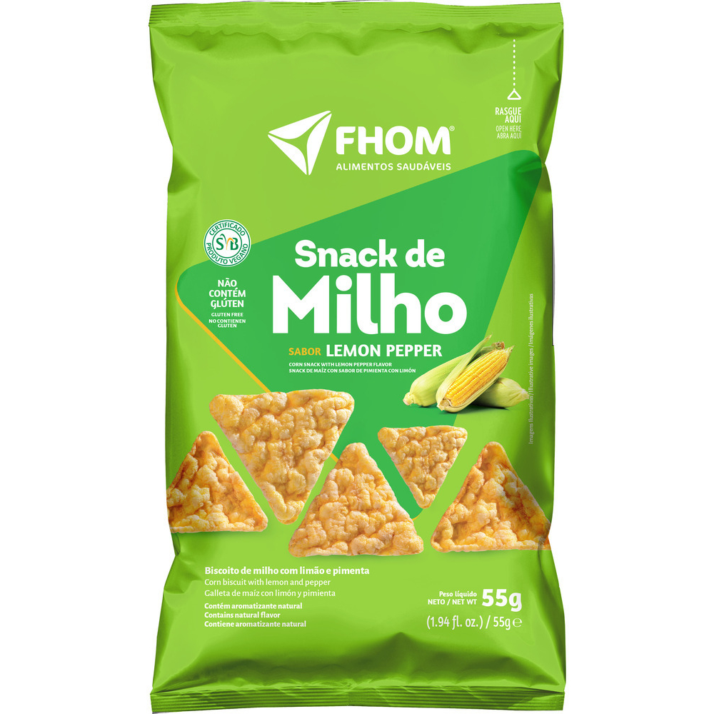 Snack de Milho Sabor Lemon Pepper 55g