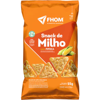 Snack de Milho Pipoca 55g Vegano Sem Glúten FHOM