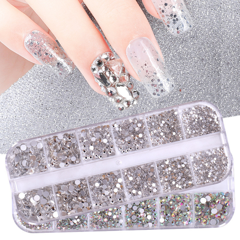 kit 12 strass decoração unhas transparente colorido encapsular com